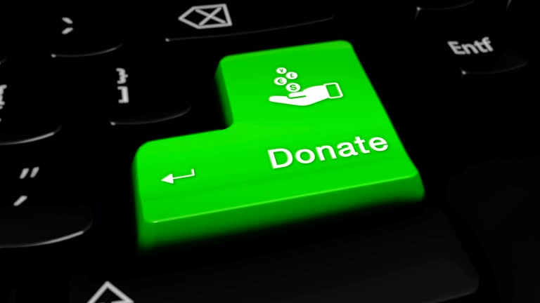 Donate Round Motion On Computer Keyboard Button.