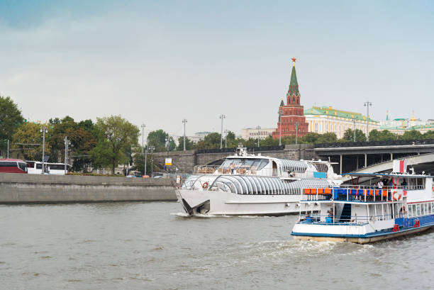 istock Pleasure boats on the Moscow river. 1098012406