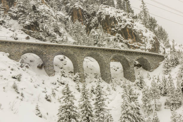 istock Viaduct in the Swiss Alps at Switzeland. 1098017792