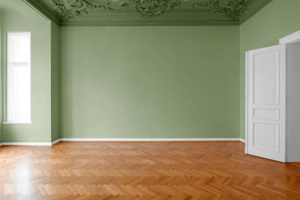 istock empty room with green painted walls,  home renovation concept - 1098019124