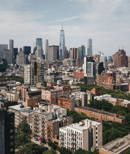 Aerial view of New York skyline and attractions on a clear sunny day, USA. Aerial view of New York skyline and attractions on a clear sunny day. New York is one of the most visited cities in the world. noho manhattan stock pictures, royalty-free photos & images