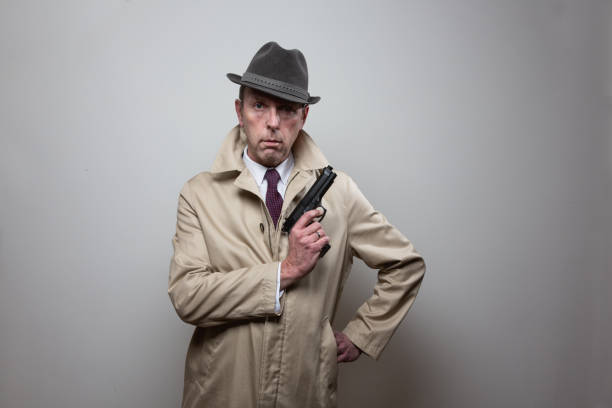 istock Retro style gangster with handgun 1098034192