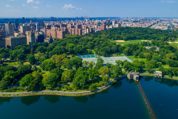 istock Aerial view of Central Park with Upper Manhattan skyline 1098034452