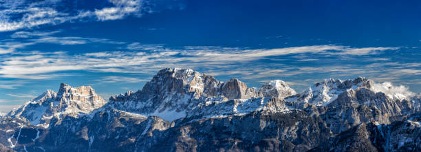 panoramic view of Civetta ski resort, Dolomites, Italy