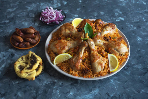istock Chicken Biryani, Arab traditional Kabsa with meat. 1098038970