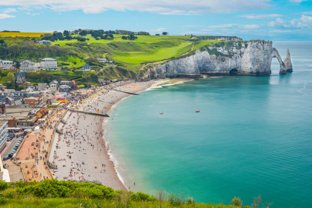 istock Scenic panoramic sight in Etretat, Normandy, France. 1098041724