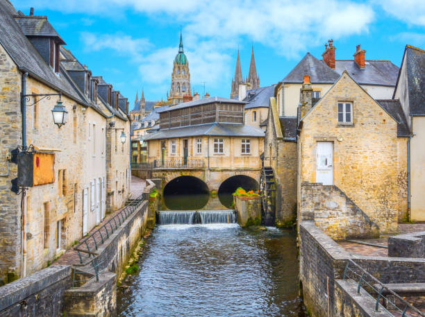 Scenic view in Bayeux, Normandy, France. stock photo