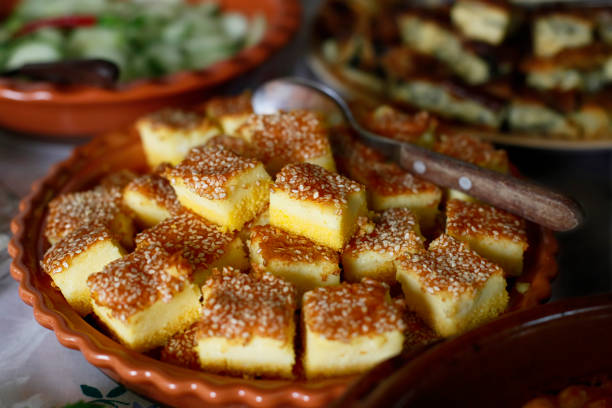istock Cornbread slices cubes with cheese and sessamy seed on top 1098045842