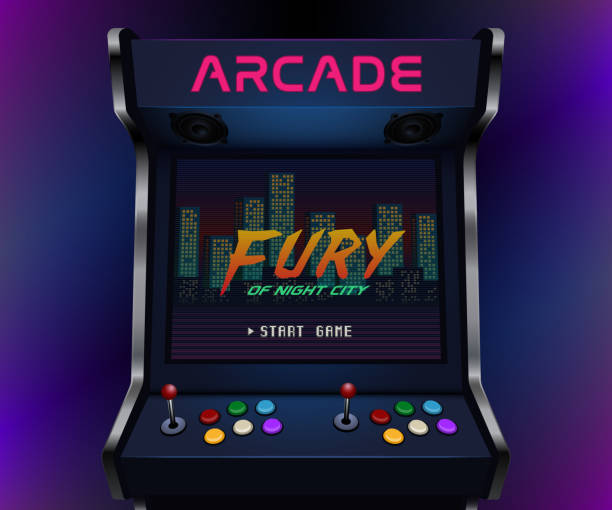 illustrations, cliparts, dessins animés et icônes de machine d’arcade rétro. illustration vectorielle - arcade