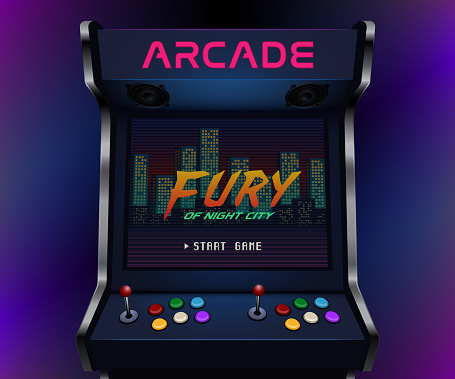 Retro arcade machine. Vector illustration