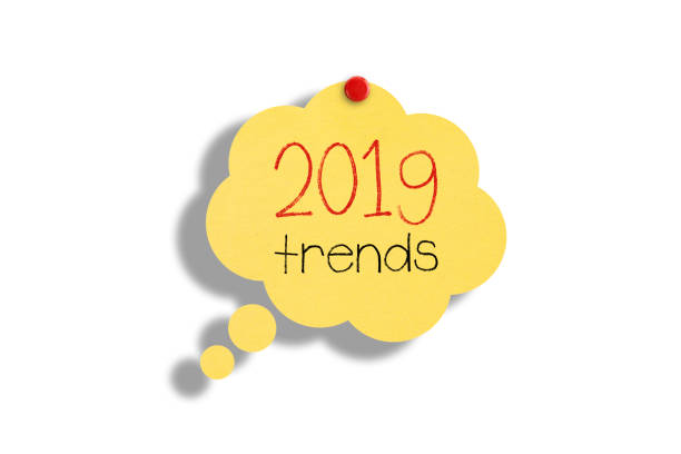 istock Sticky note pinned on white background, 2019 Trends 1098050264