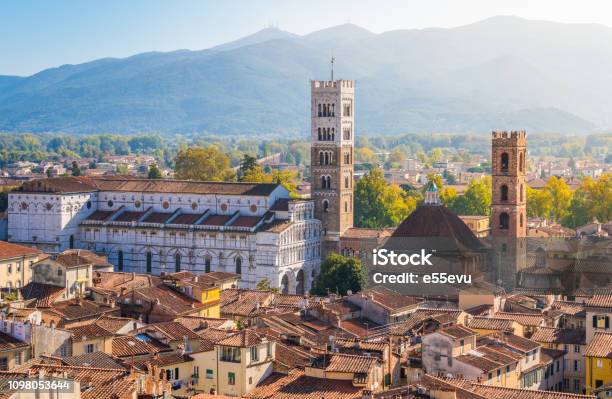 Panoramic Sight In Lucca With The Duomo Of San Martino Tuscany Italy Stock Photo - Download Image Now