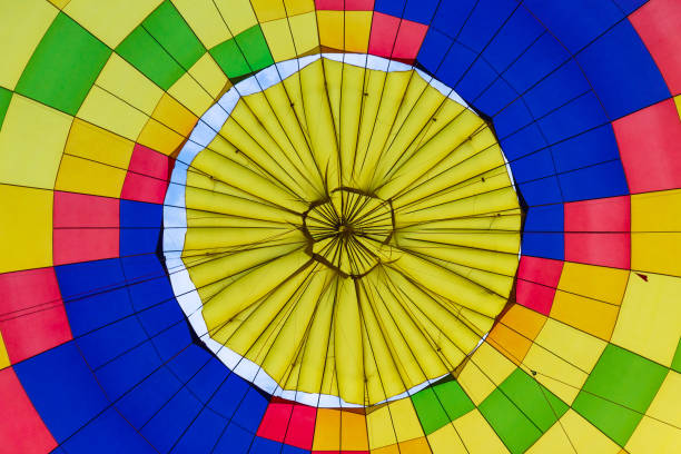 istock Bottom view from the inside at the multicolored balloon dome 1098058632
