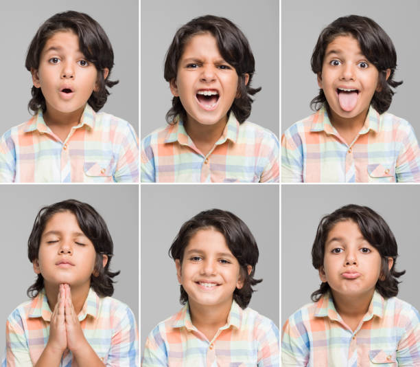 istock Little boy making various facial expressions 1098061164
