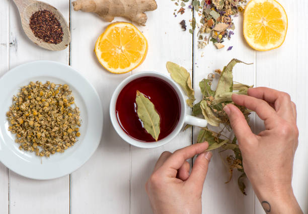 istock Dried Herbs With Cup Of Herbal Tea 1098066540