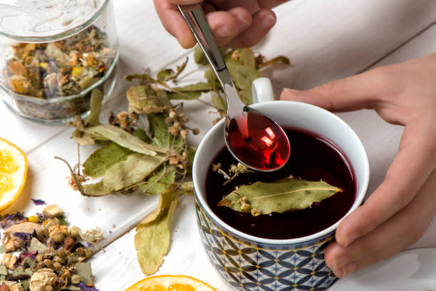 istock Dried Herbs With Cup Of Herbal Tea 1098066560