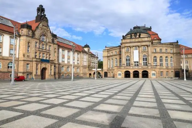 Chemnitz Art Gallery and Opera House building (Opernhaus). City in Germany (State of Saxony).