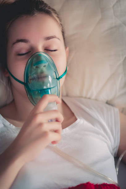 istock Young woman in a process of healing - fights illness 1098080018