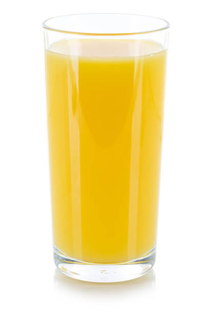 istock Orange juice drink glass isolated on white 1098088460