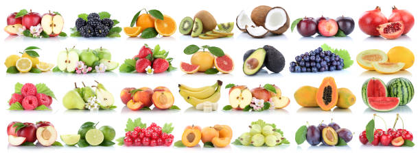 istock Fruits fruit collection orange apple apples melon lemon cherry organic isolated on white 1098089296