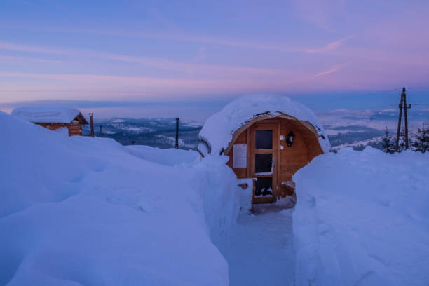 istock The snow covered village. 1098089812