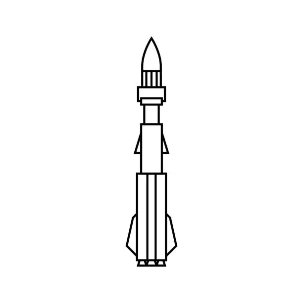 Vector illustration of Offensive Missile Carrying Warhead