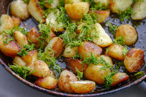 istock fried chicken with dill roast in a skillet 1098114684