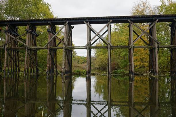 istock Historic Trestle Bridge at Rabbit River Dam 1098118810