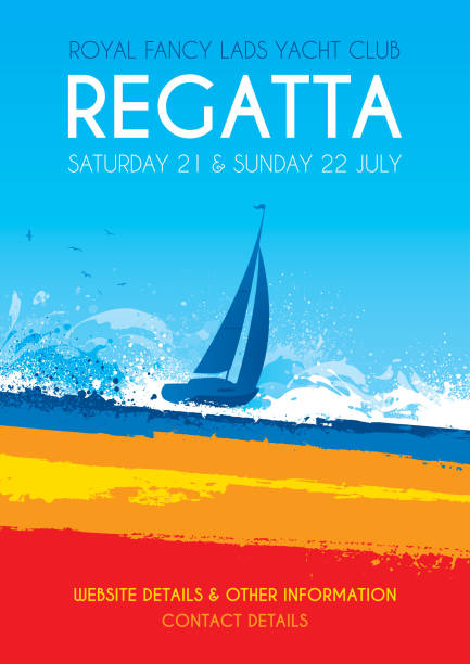 ilustrações de stock, clip art, desenhos animados e ícones de sailing regatta poster - regatta