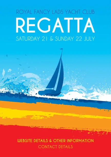 Vector illustration of Sailing regatta poster