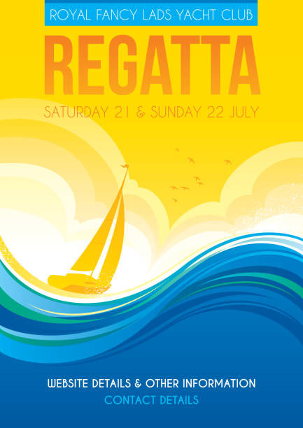 ilustrações de stock, clip art, desenhos animados e ícones de sailing regatta poster - regatta