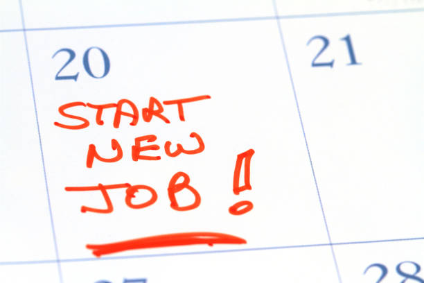 istock Calendar with reminder note of Start New Job 1098159786