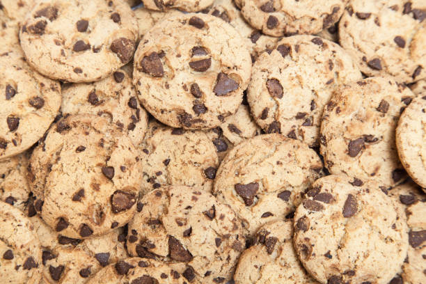 cookie chips background stock photo