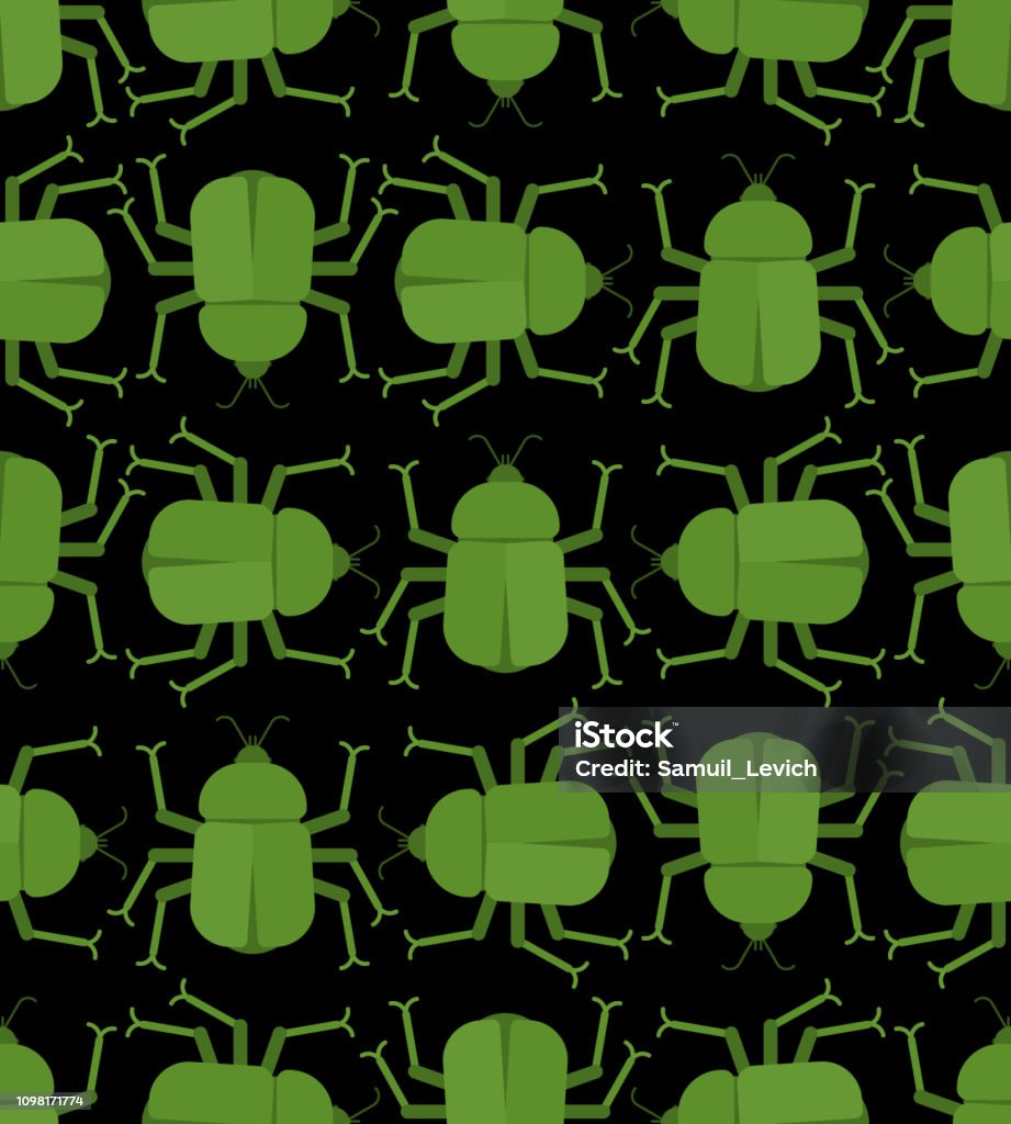 Bug Pattern White Background Beetle Pattern Seamless Bug Insect Background Vector Illustration Stock ...