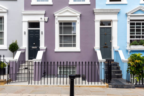 istock Entrances to some typical english row houses 1098173378