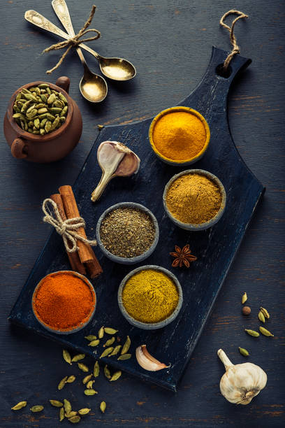 istock Various colorful spices on wooden table 1098177706