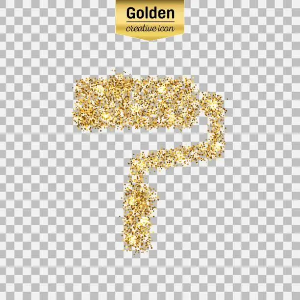 Vector illustration of Gold glitter vector icon