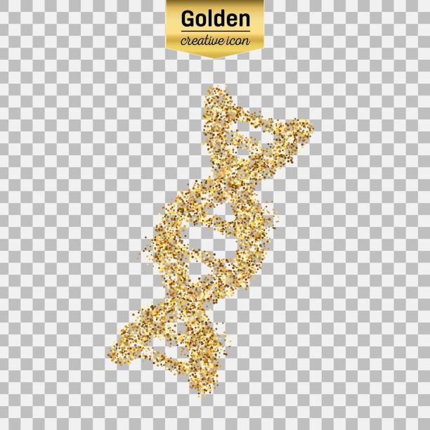 goldglitter vector-objekt - dna helix helix model evolution stock-grafiken, -clipart, -cartoons und -symbole