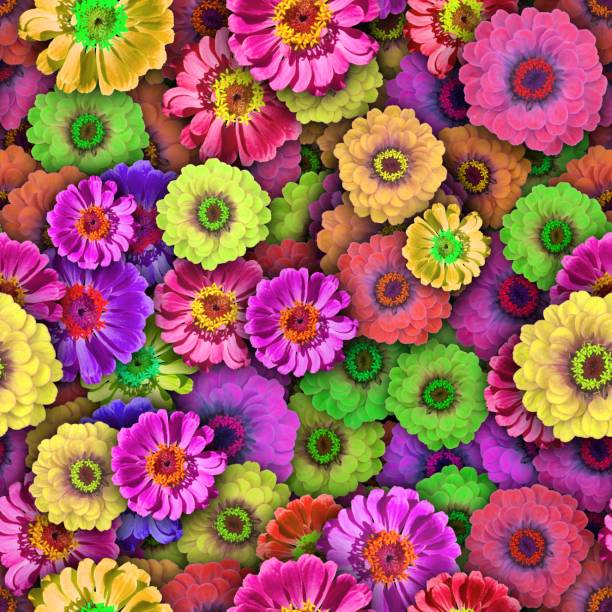istock Colorful background with different flowers. Seamless. 1098188466
