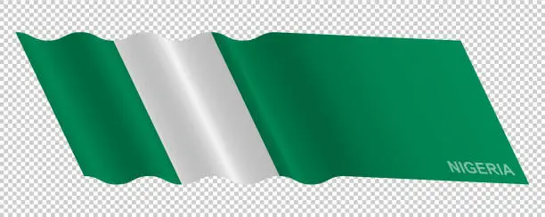 Vector illustration of Vector flag of Nigeria waving background