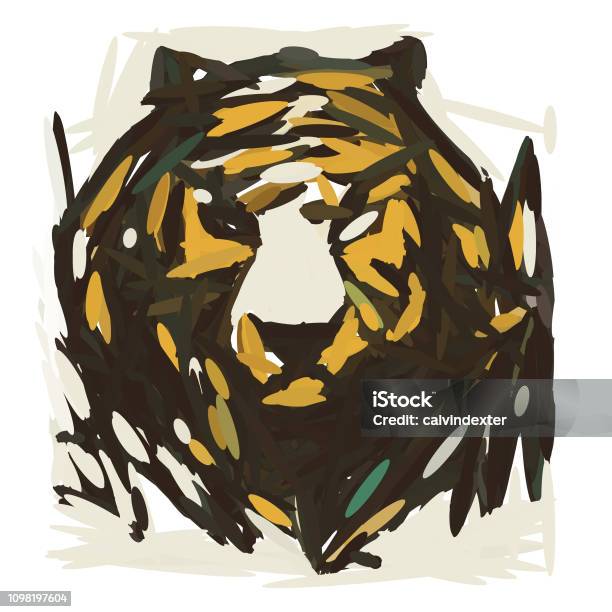 Tiger Illustration Stock Illustration - Download Image Now - Furious, Safari Animals, Animal