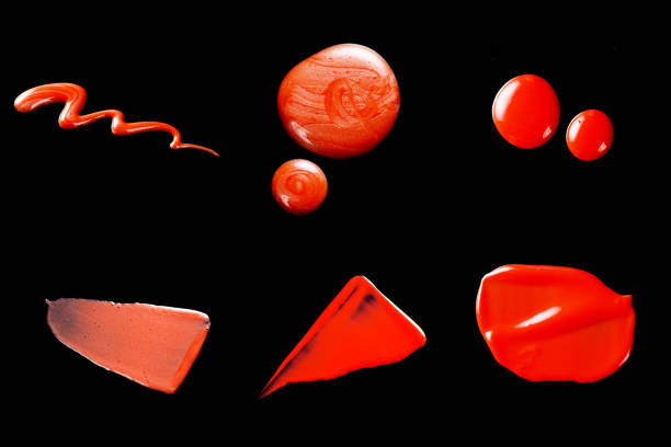 istock Texture of the Red Lipgloss liquid, black background. Lipgloss Texture Collection. 1098200640
