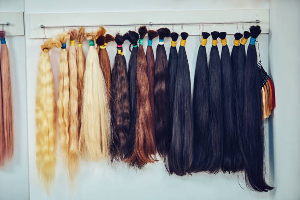 istock Premium hair extension palette with color samples from blonde to 1098207994