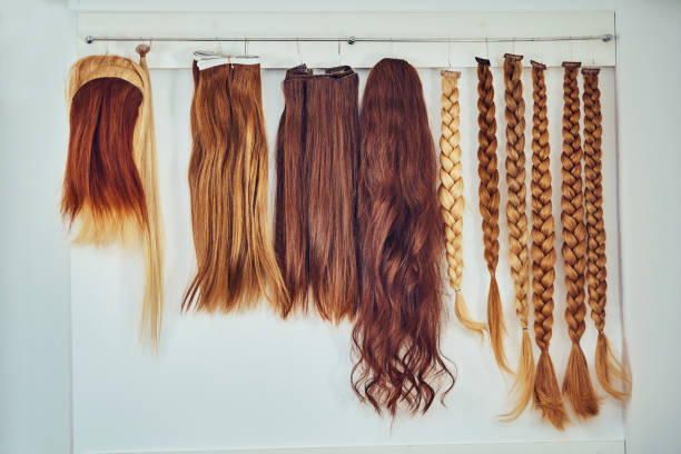 istock Premium hair extension palette with color samples from blonde to 1098208002
