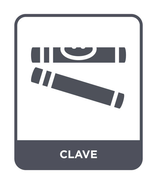 clave icon vector on white background, clave trendy filled icons from Music and media collection clave icon vector on white background, clave trendy filled icons from Music and media collection guiro stock illustrations