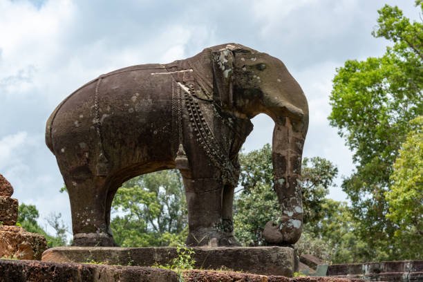 istock Stone elephant at corner of East Mebon 1098217280