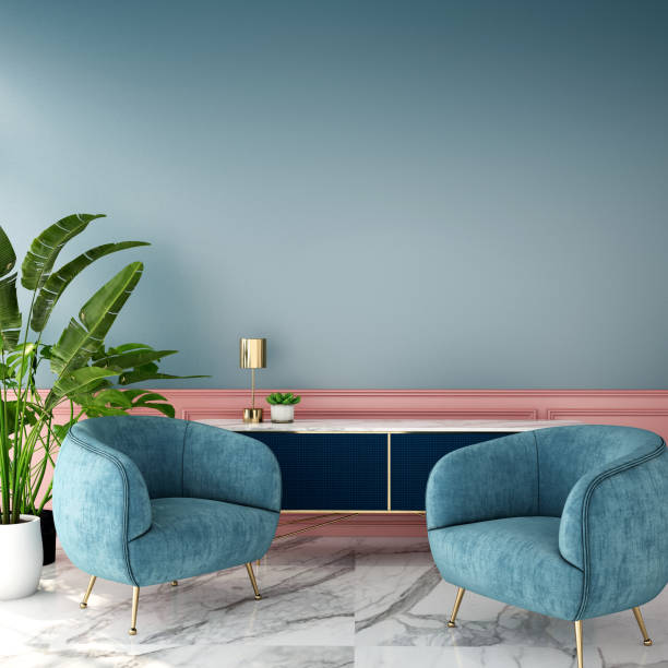 istock interior design for living area or reception with classic wall background / 3d illustration,3d rendering 1098233390
