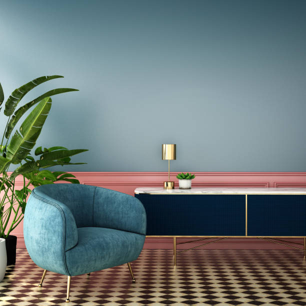 istock interior design for living area or reception with classic wall background / 3d illustration,3d rendering 1098233886