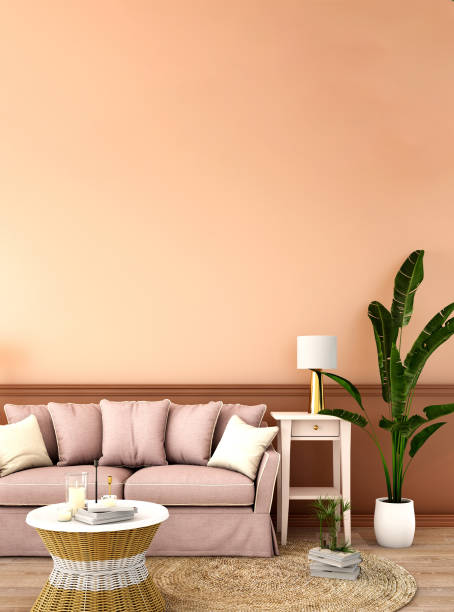 istock interior design for living area or reception with classic wall background / 3d illustration,3d rendering 1098235216