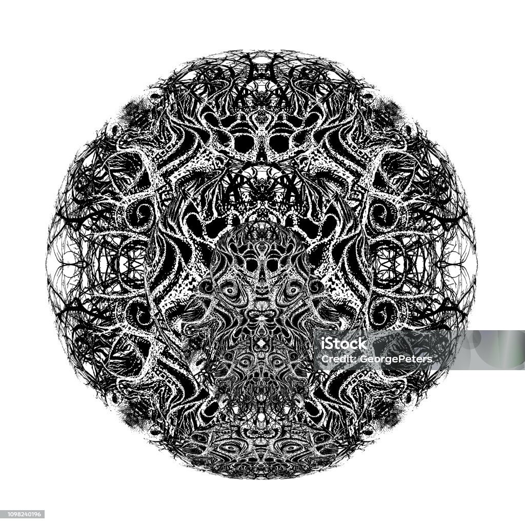 Devil Trap Mandala Stipple vector of a Devil Trap Mandala Devil stock vector